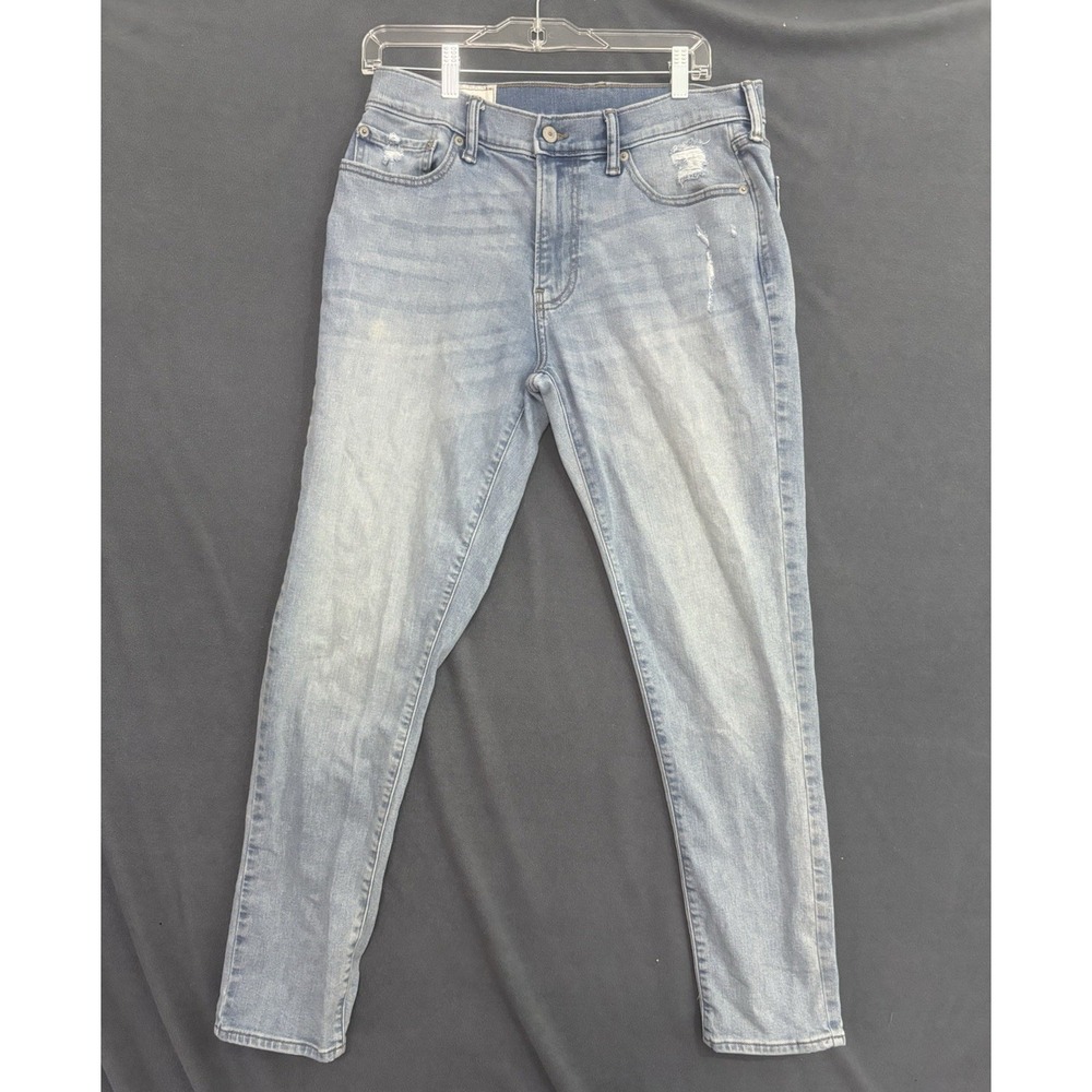 Abercrombie & Fitch Men's Jeans 32 x 32 Athletic Skinny Distressed Light Wash
